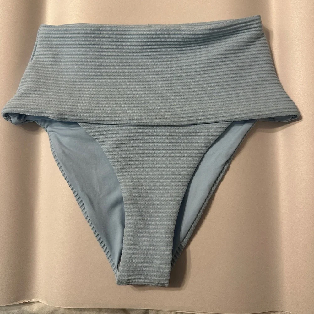 L*Space Desi Blue High-Waisted Bikini Bottom - NWOT - Size S (estimated)
